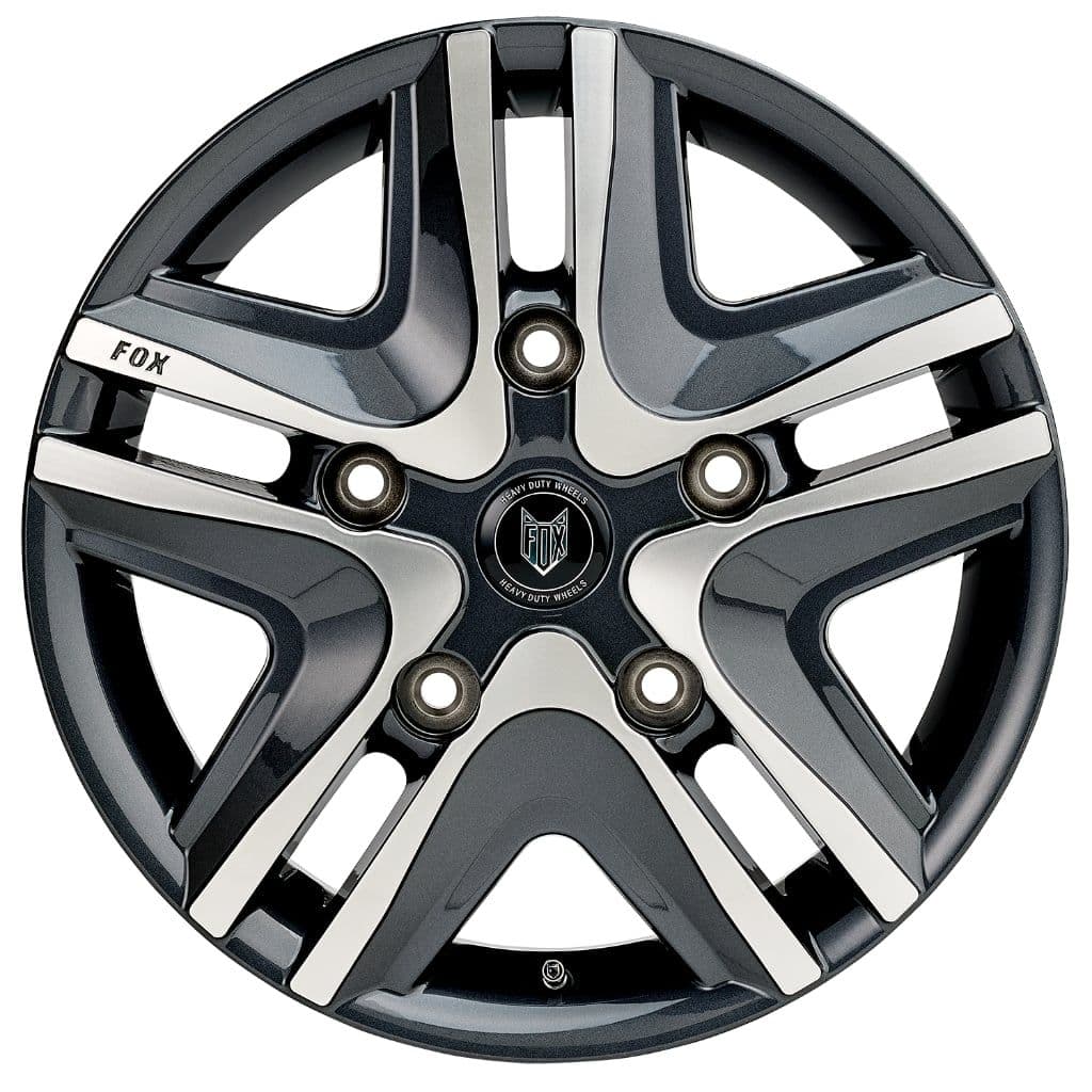 16 Fox Opus Carbon Grey Polish Face Alloy Wheels Van Wheels