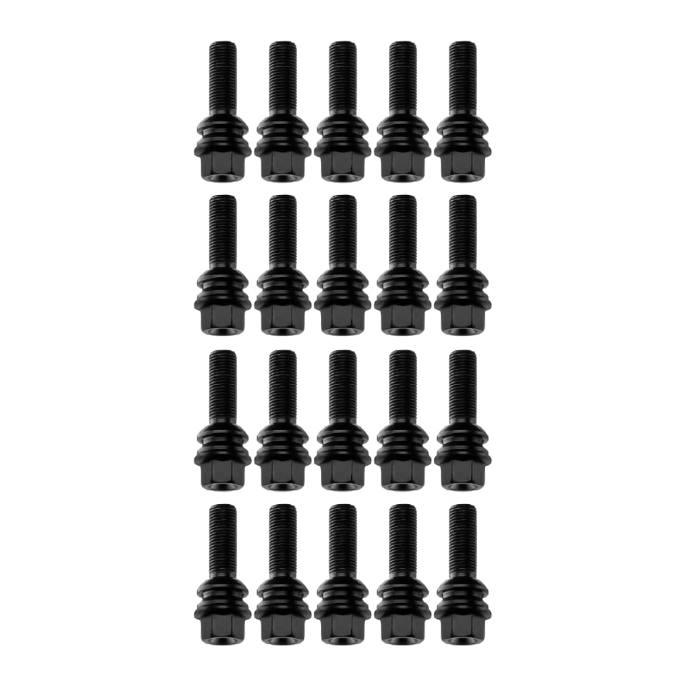 Bimecc VW Transporter T5 / T6 Black Wheel Bolts - OEM Style M14x1.5 - Radius Seat