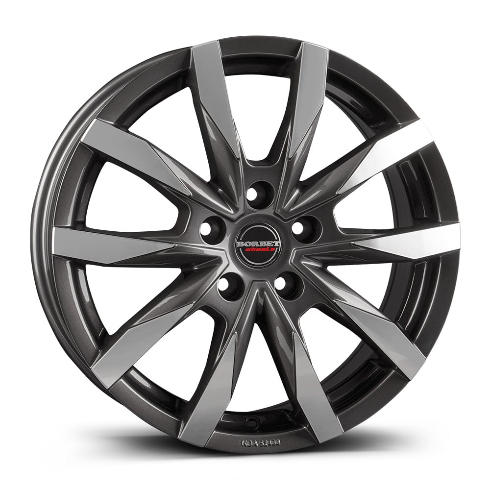 16'' Borbet CW5 Mistral Anthracite Glossy Polished Alloy Wheels