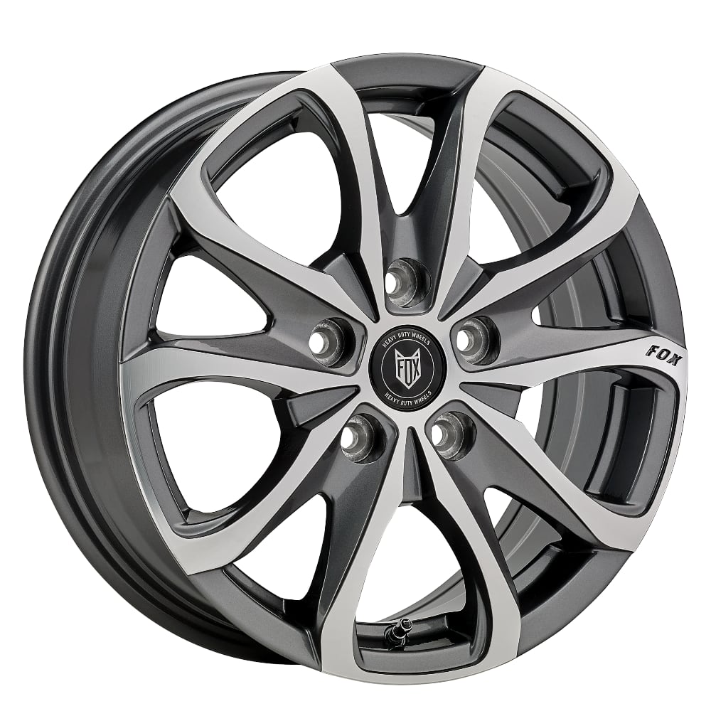 Fox Opus 2 Carbon Grey Polish Face Alloy Wheels